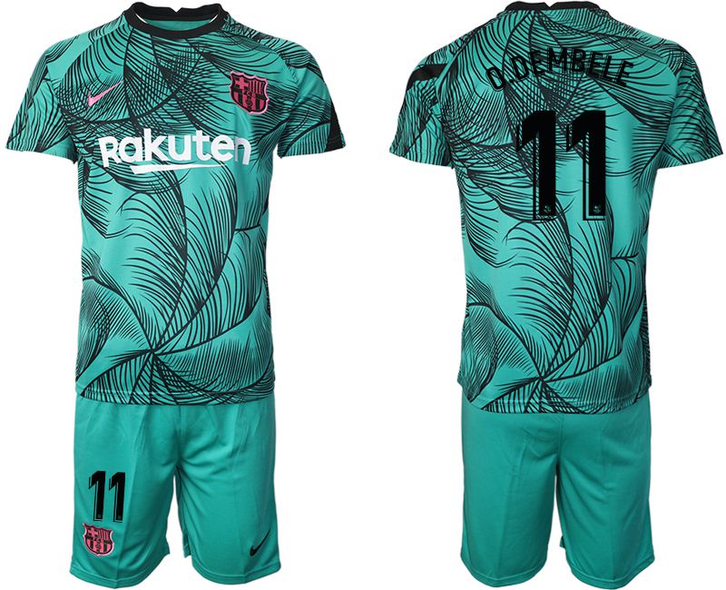 Men 2020-2021 club Barcelona green training suit #11 Soccer Jerseys